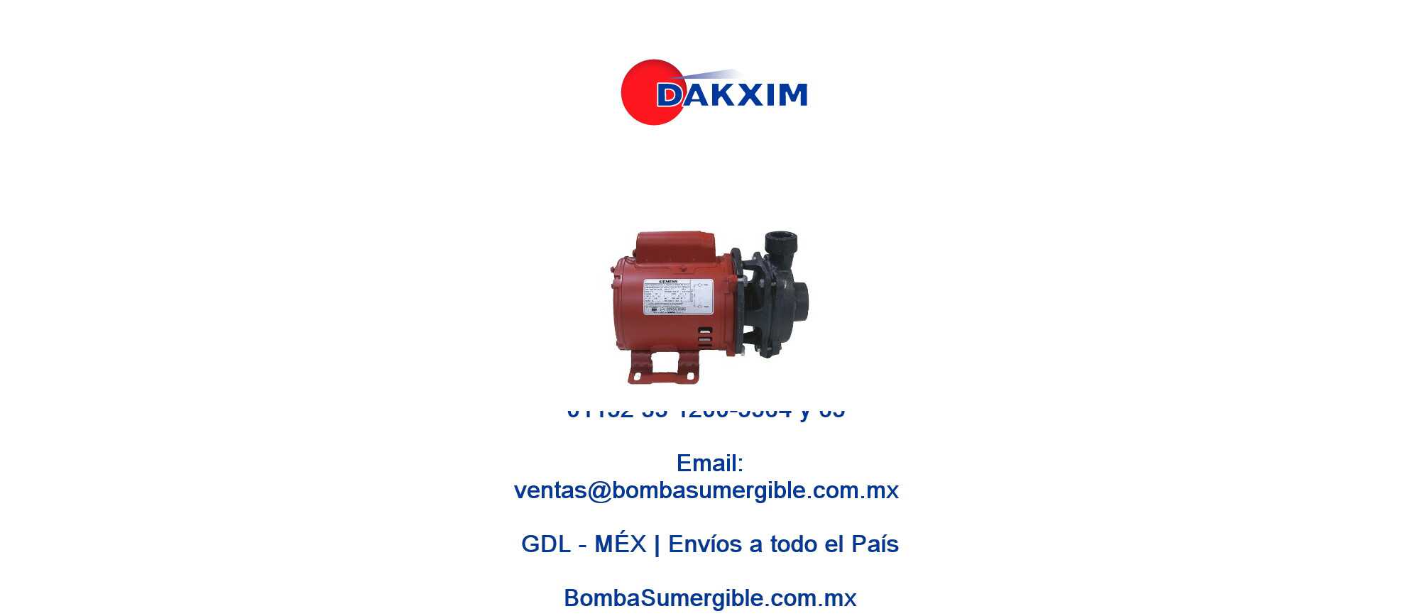 Bomba Centrifuga Siemens 0.5 Hp 127 Volts 1 - DAKXIM - Mexico