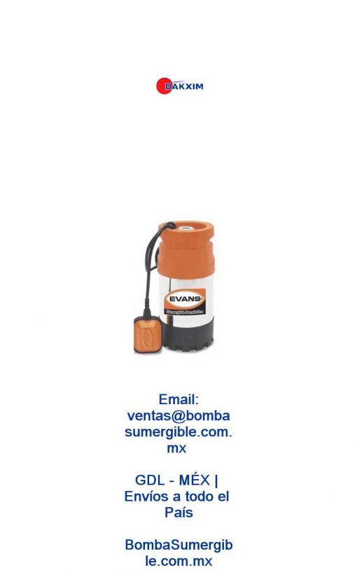 Bomba Sumergible 1/2 Hp Domestica Evans Spm1me05 $3300 MXN