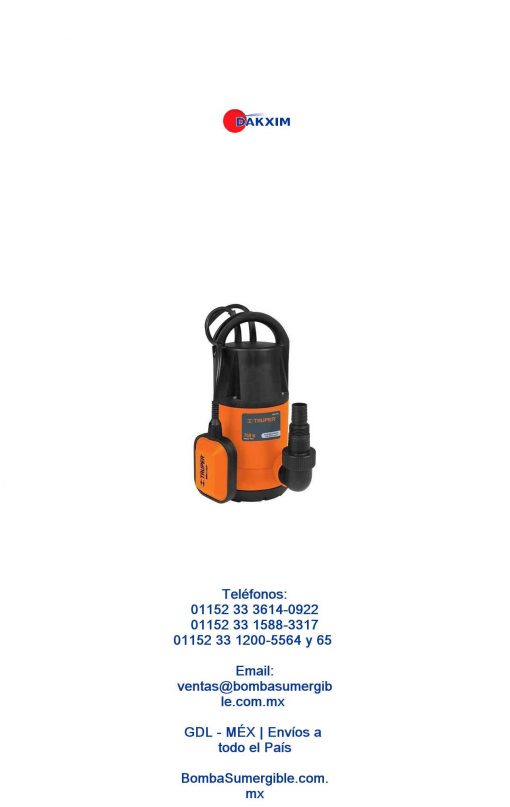 Bomba Sumergible Agua Limpia Truper 1/2 Hp Cdmx Df $2139 MXN