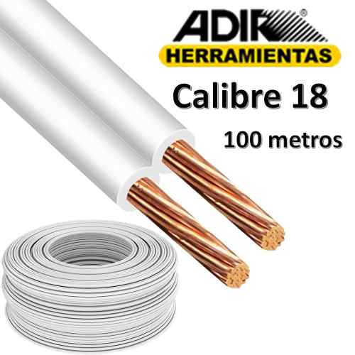 Cable Electrico Adir Pot Calibre 18 - 100 Metros $375 MXN
