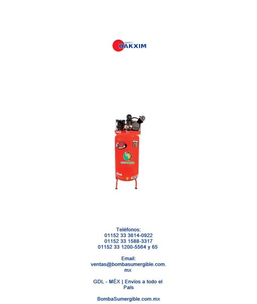 Compresor Goni 5hp Con Tanque 190 Lts Vertical 110v Mod 990 $10868 MXN