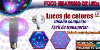 Lampara Giratoria Doble De Leds Multicolor Fiesta Party $169 MXN