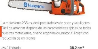 Motosierra Husqvarna 16  Pulgadas $4699 MXN
