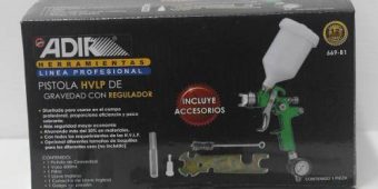 Pistola Hvlp De Gravedad Con Regulador Y Accesirios Adir 669 $949 MXN