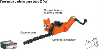 Prensa 2-1/2' De Cadena Para Tubo   17704Ptu-25c $955 MXN