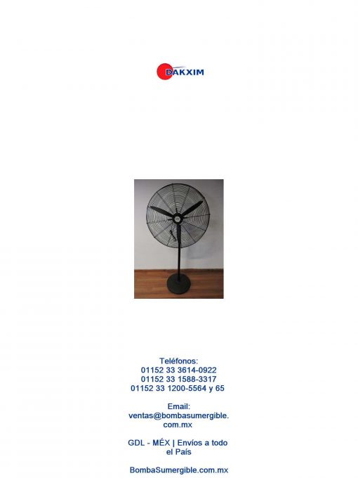 Ventilador Industrial Con Pedestal De 30 Pulgadas $3799 MXN