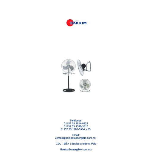 Ventilador Metalico 3 En 1 18  2074 Pedestal + Bases Adir $654 MXN