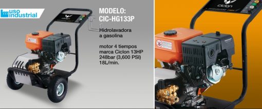 Hidrolavadora A Gasolina Marca Ciclon Mod: Cic-Hg133P $ 15
