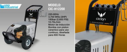 Hidrolavadora Eléctrica Marca Ciclon Mod: Cic-H12200 $ 17