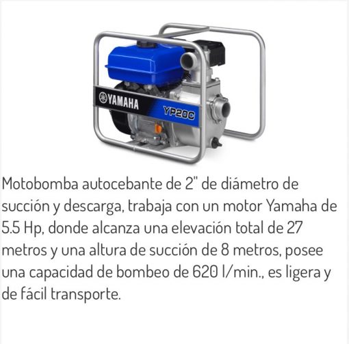 Motobomba Yamaha 2  Agua Limpia  Yp20C-1 4.2Hp $ 5