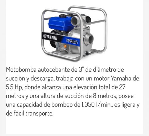Motobomba Yamaha 3  Agua Limpia Yp30C-1 4.2Hp $ 6