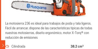 Motosierra Husqvarna 236. Barra y Cadena De 16 $ 4