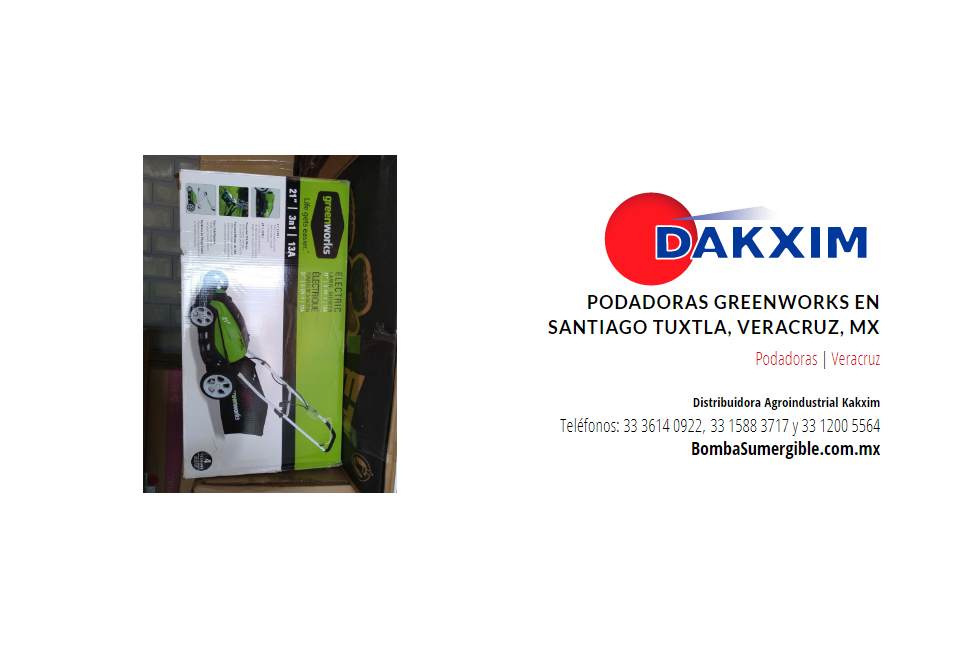 Podadoras Greenworks en Santiago Tuxtla, Veracruz, MX