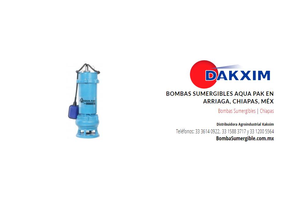Bombas Sumergibles Aqua Pak en Arriaga, Chiapas, Méx