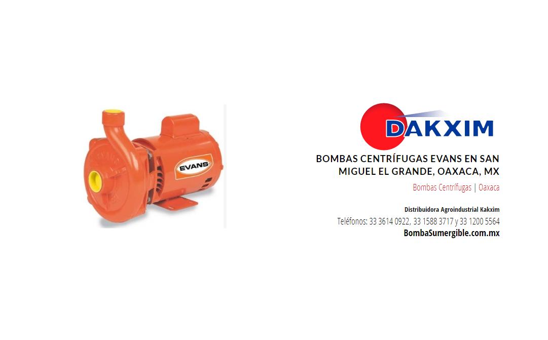 Bombas Centrífugas Evans en San Miguel el Grande, Oaxaca, Mx