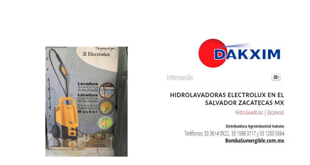Hidrolavadoras Electrolux en El Salvador Zacatecas Mx