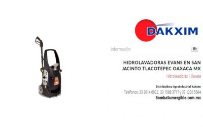 Hidrolavadoras Evans en San Jacinto Tlacotepec Oaxaca MX