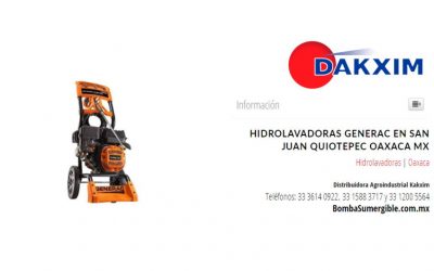 Hidrolavadoras Generac en San Juan Quiotepec Oaxaca Mx