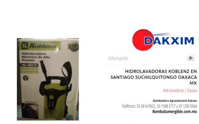 Hidrolavadoras Koblenz en Santiago Suchilquitongo Oaxaca Mx