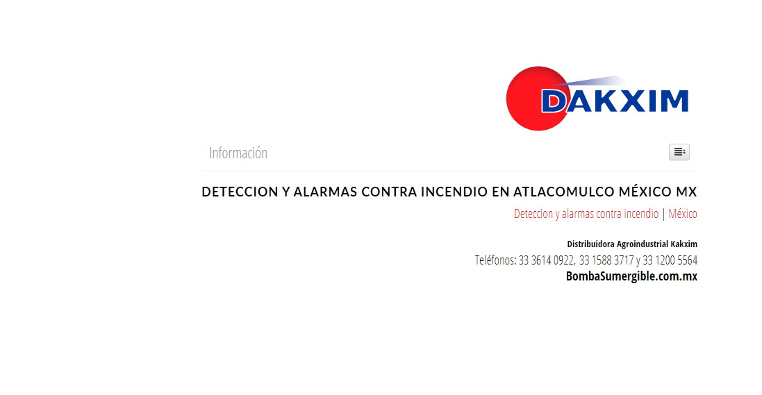 Deteccion y alarmas contra incendio en Atlacomulco México Mx