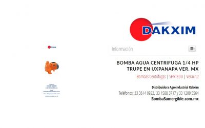 Bomba Agua Centrifuga 1/4 Hp Trupe en Uxpanapa Ver. MX