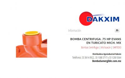 Bomba Centrifuga .75 Hp Evans en Turicato Mich. MX