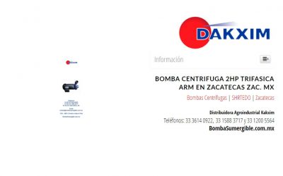 Bomba Centrifuga 2hp Trifasica Arm en Zacatecas Zac. MX