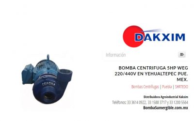 Bomba Centrifuga 5hp Weg 220/440v en Yehualtepec Pue. Mex.