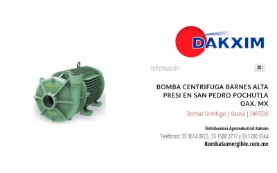 Bomba Centrifuga Barnes Alta Presi en San Pedro Pochutla Oax. Mx