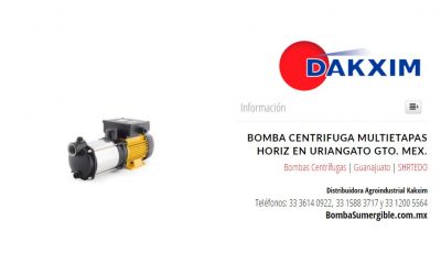 Bomba Centrifuga Multietapas Horiz en Uriangato Gto. Mex.
