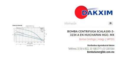 Bomba Centrifuga Scala100-3-3234 A en Huichapan Hgo. MX