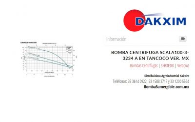 Bomba Centrifuga Scala100-3-3234 A en Tancoco Ver. MX