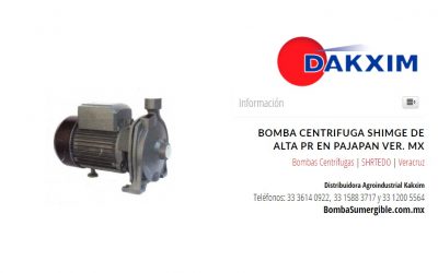 Bomba Centrifuga Shimge De Alta Pr en Pajapan Ver. Mx