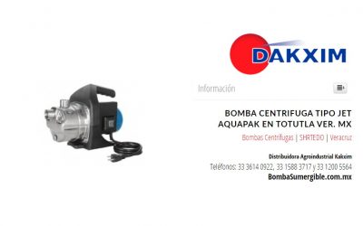 Bomba Centrifuga Tipo Jet Aquapak en Totutla Ver. MX