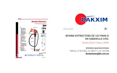 Bomba Extractora De 12v Para D en Sabanilla Chis.