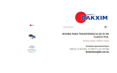 Bomba Para Transferencia De Di en Tlaxco Pue.