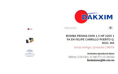 Bomba Prisma Espa 1.5 Hp 220v 1 Fa en Felipe Carrillo Puerto Q. Roo. MX