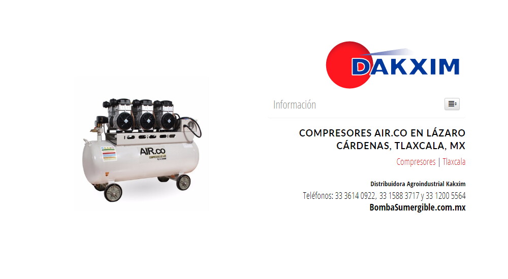 Compresores Air.Co en Lázaro Cárdenas, Tlaxcala, Mx