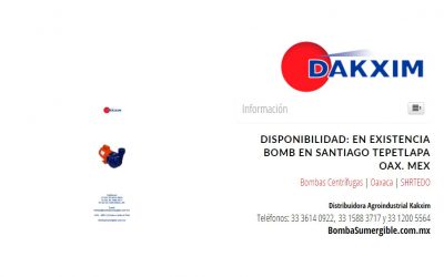 Disponibilidad: En Existencia Bomb en Santiago Tepetlapa Oax. Mex