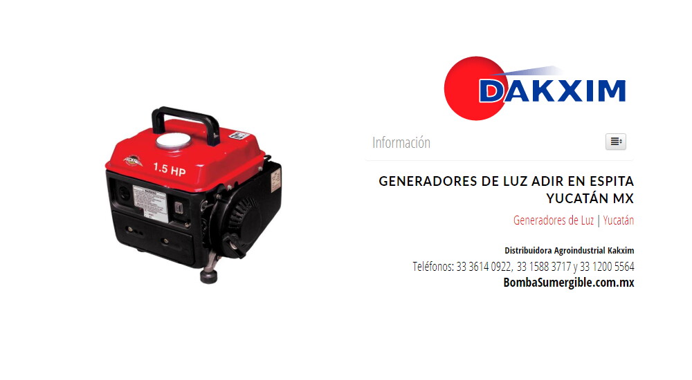 Generadores de Luz Adir en Espita Yucatán MX