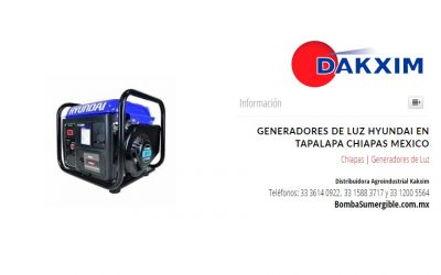 Generadores de Luz Hyundai en Tapalapa Chiapas Mexico
