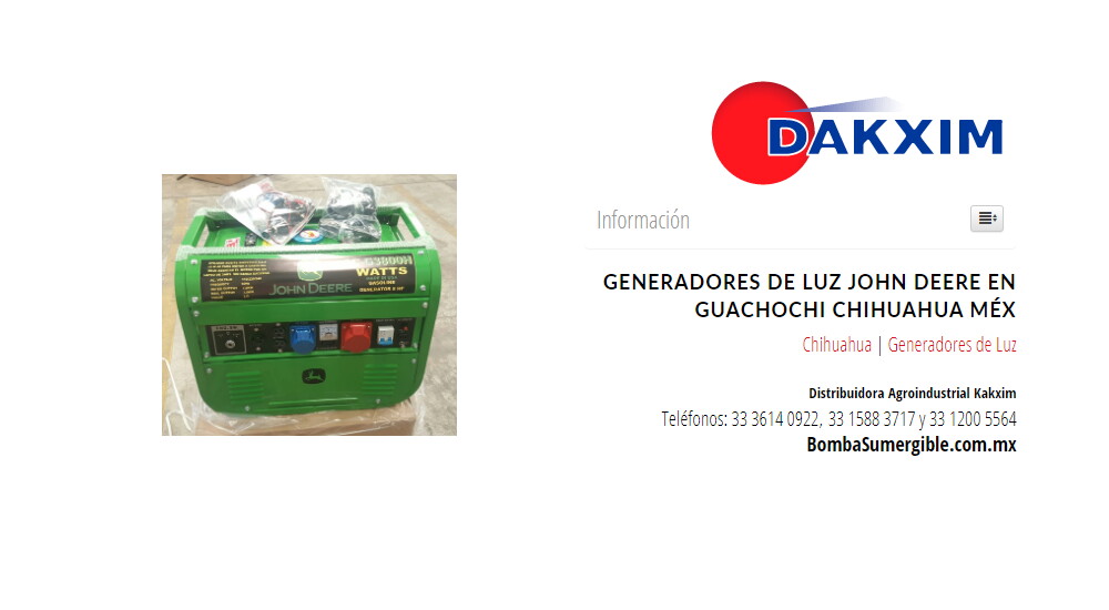 Generadores de Luz John Deere en Guachochi Chihuahua Méx