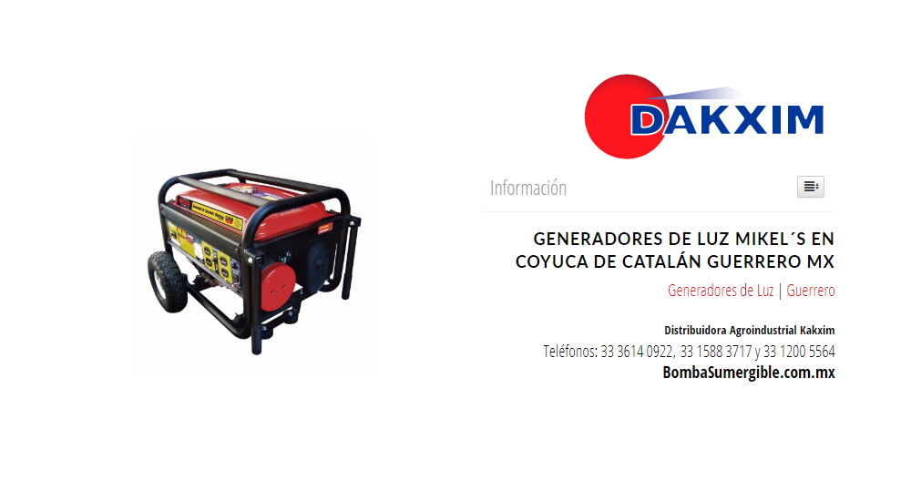 Generadores de Luz Mikel´s en Coyuca de Catalán Guerrero MX