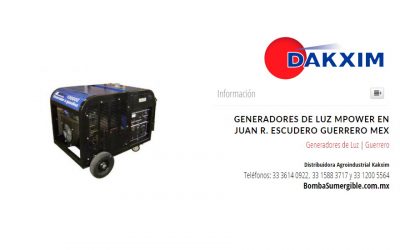 Generadores de Luz Mpower en Juan R. Escudero Guerrero Mex