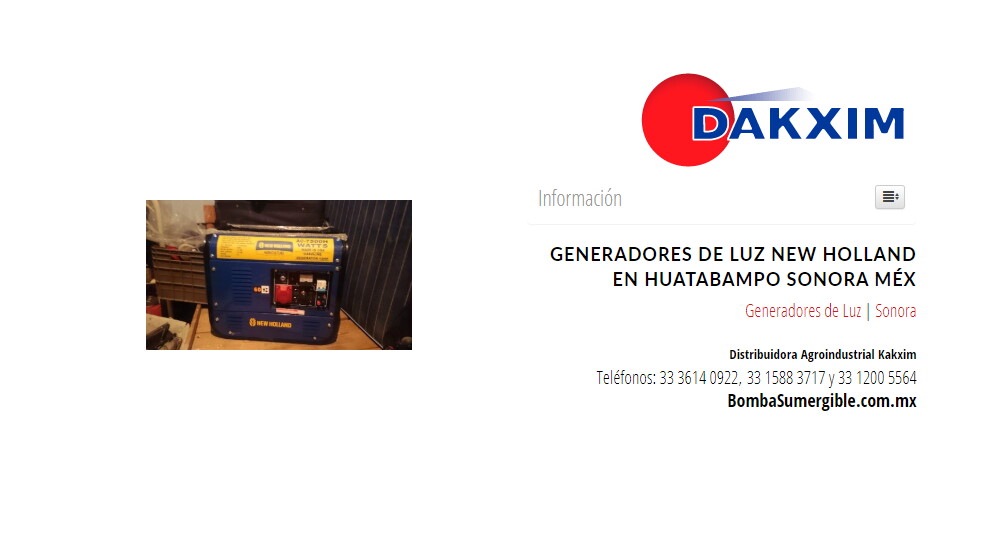 Generadores de Luz New Holland en Huatabampo Sonora Méx