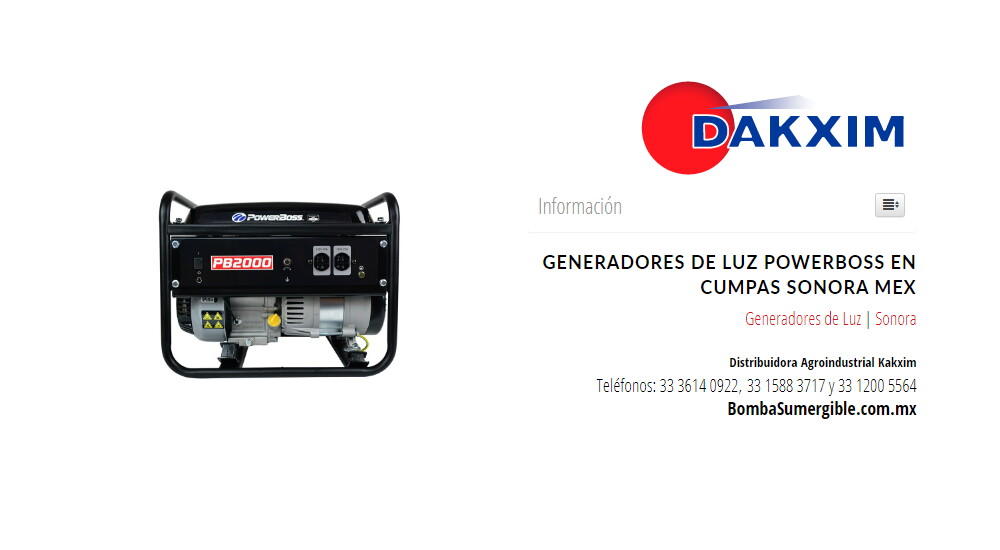 Generadores de Luz Powerboss en Cumpas Sonora Mex
