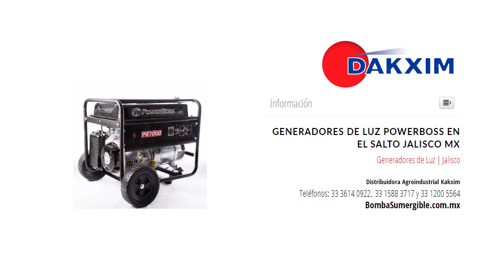 Generadores de Luz Powerboss en El Salto Jalisco Mx