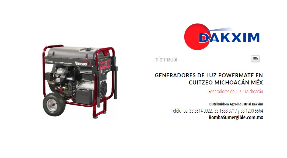 Generadores de Luz Powermate en Cuitzeo Michoacán Méx