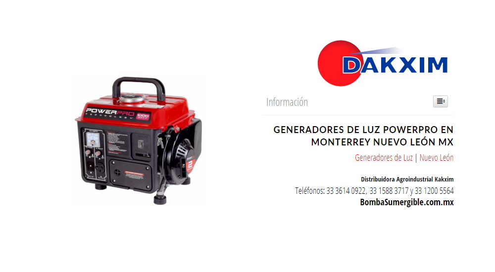 Generadores de Luz Powerpro en Monterrey Nuevo León MX