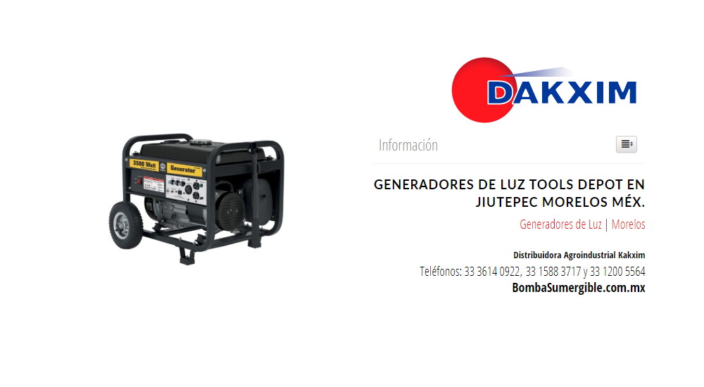 Generadores de Luz Tools Depot en Jiutepec Morelos Méx.